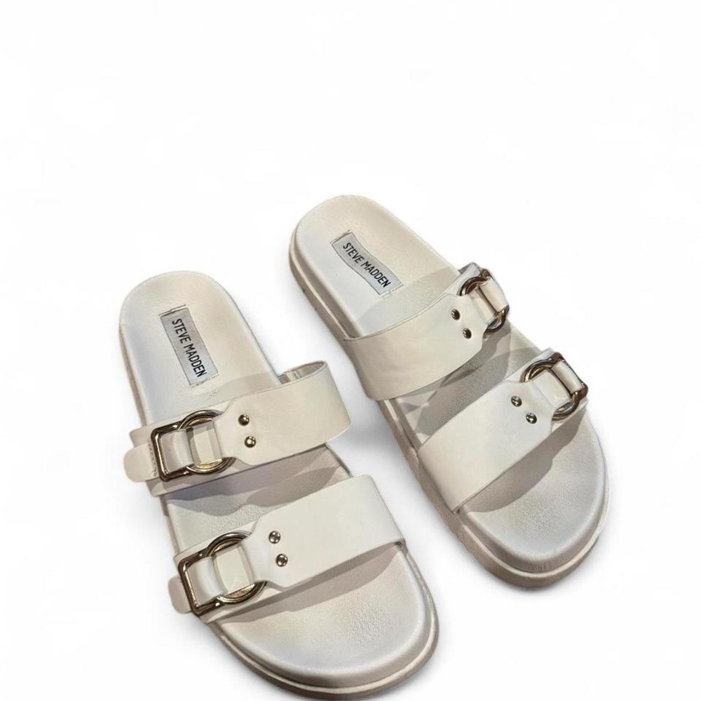 Steve Madden White Strap Sandals